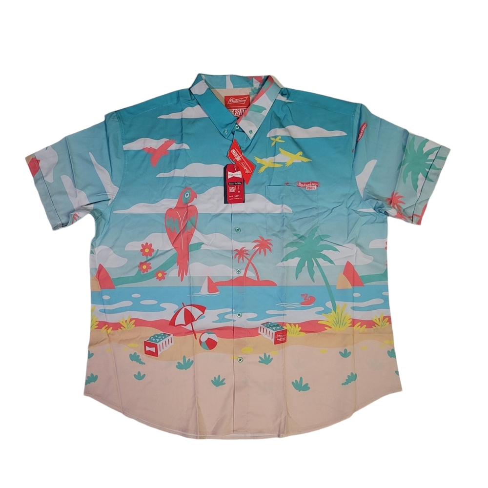 RSVLTS Budweiser Birds of Paradise Button Up Shirt 3XL